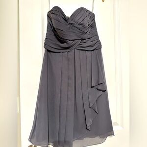 David’s Bridal Bridesmaid Gray Strapless Dress- worn once